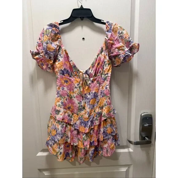 Sweet Pot sage And Paige New Bloom Mini Dress Pink Multi Size 4 - Picture 6 of 9